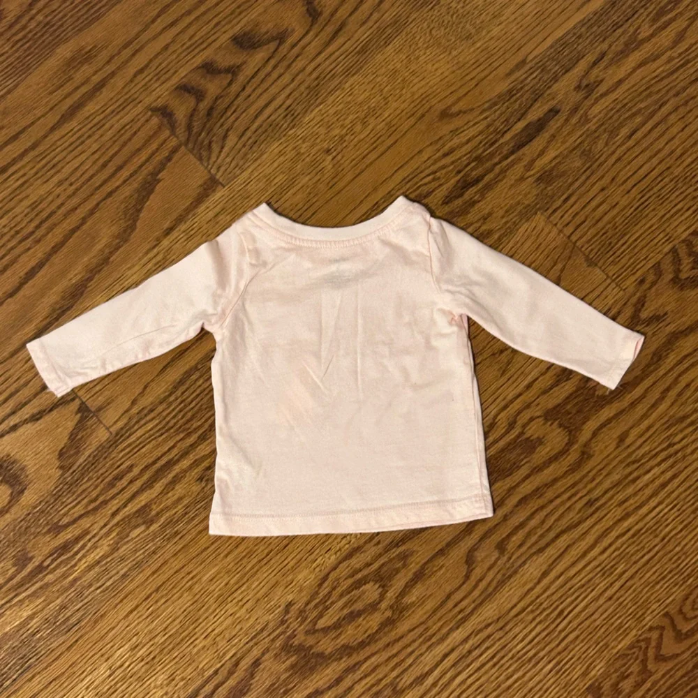 Carter’s | Light Pink Happy Little Girl Long Sleeve Tee With Bunny Appliqué
